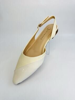 Journee Daphnne Slingback Flats Women’s 7M Ivory Pointed Toe New